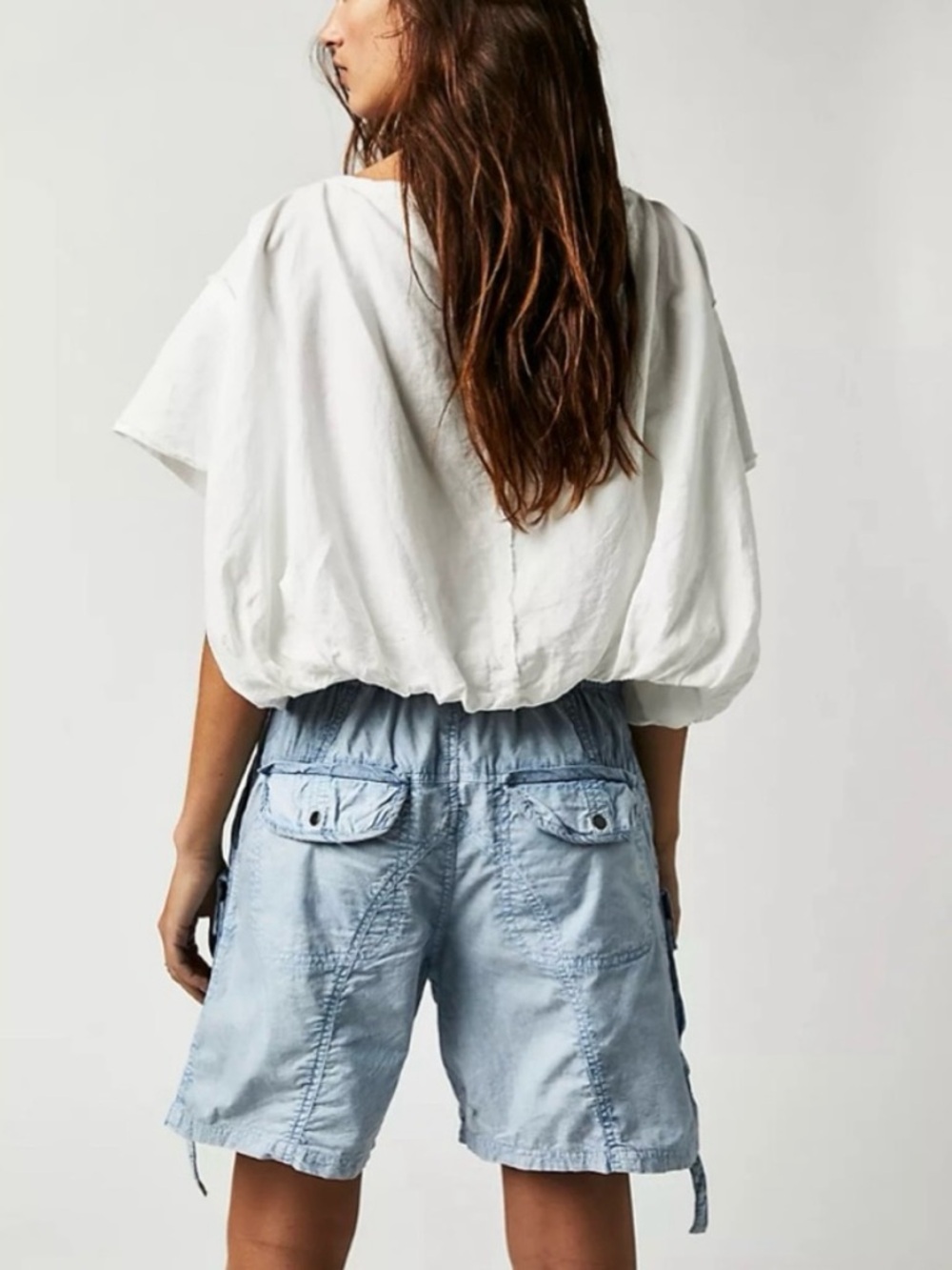 Free People Moon Bay Parachute Shorts Cashmere Blue Size M - Picture 2 of 13